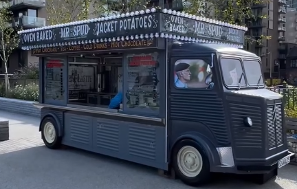 Mr Spuds food truck at Colliers Yard, Salford